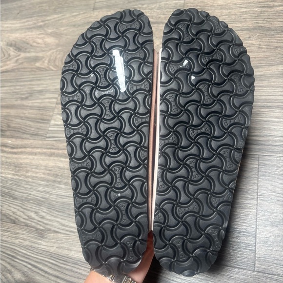 Birkenstock Arizona Microfiber  Shearling Double Strap Sandals Light Rose 10 - Picture 13 of 14